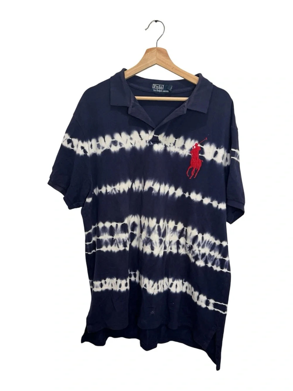 Polo Ralph Lauren Tie Dye Big Pony Polo Shirt Navy XXL Orig $125